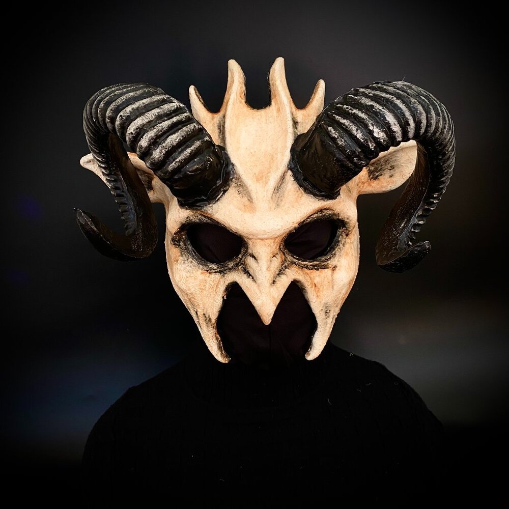 Krampus Ram Goat Demon with Horns Devil Halloween Masquerade Masks Party Mask